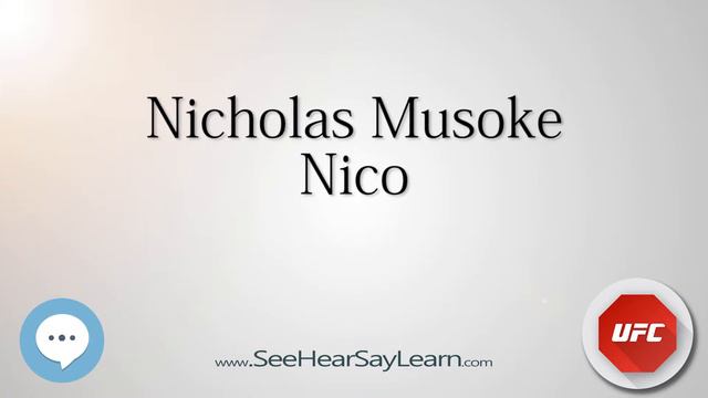 Nicholas Musoke   UFC Fighter's Nicknames 🔊