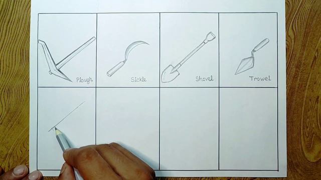 Farm tools drawing easily/ How to draw agricultural tools drawing