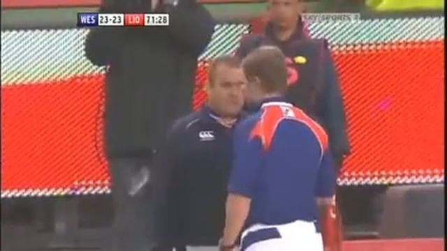 Massive rugby hit Lions rugby 2009