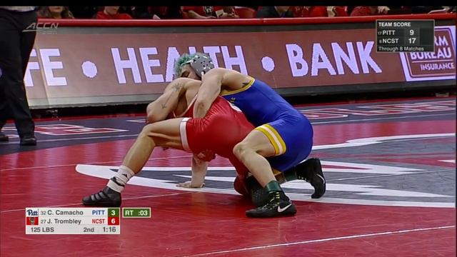 125lbs Jarrett Trombley (NC State) vs Colton Camacho (Pitt)