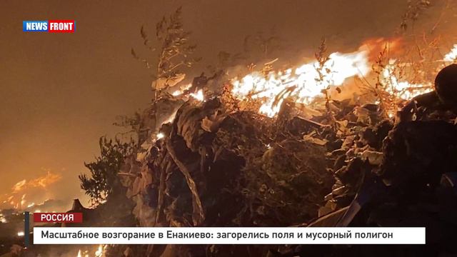 Масштабное возгорание в Енакиево: загорелись поля и мусорный полигон