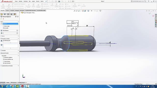 Solidworks Tornavida -Screwdriver Design