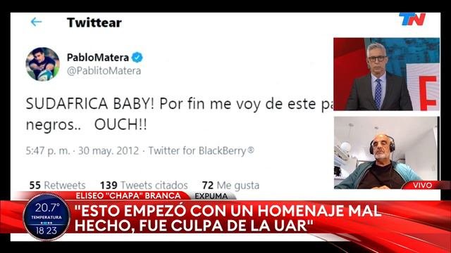 “SI ES CIERTO, HAY QUE EXPULSARLO”: La Respuesta Del “Chapa” Branca Sobre Los Tuits De Pablo Matera