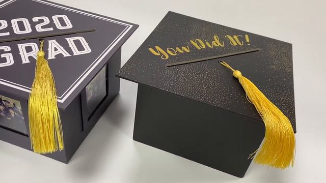 Premium paper boxes with side pockets and photo window for photo albums of graduation.