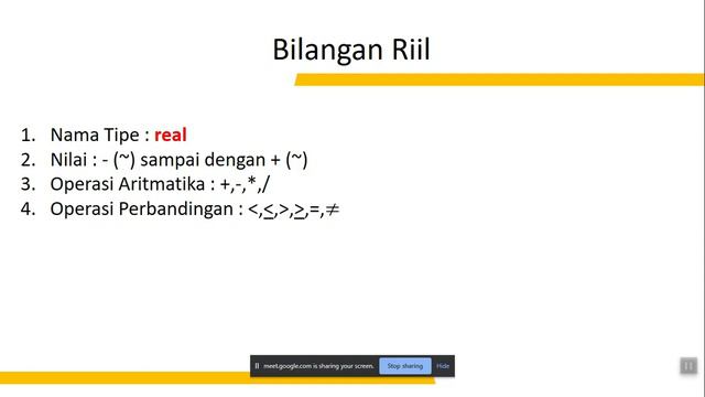 Algoritma & Pemograman : Pertemuan 2  (Kelas - Tipe Data dan Identifier)