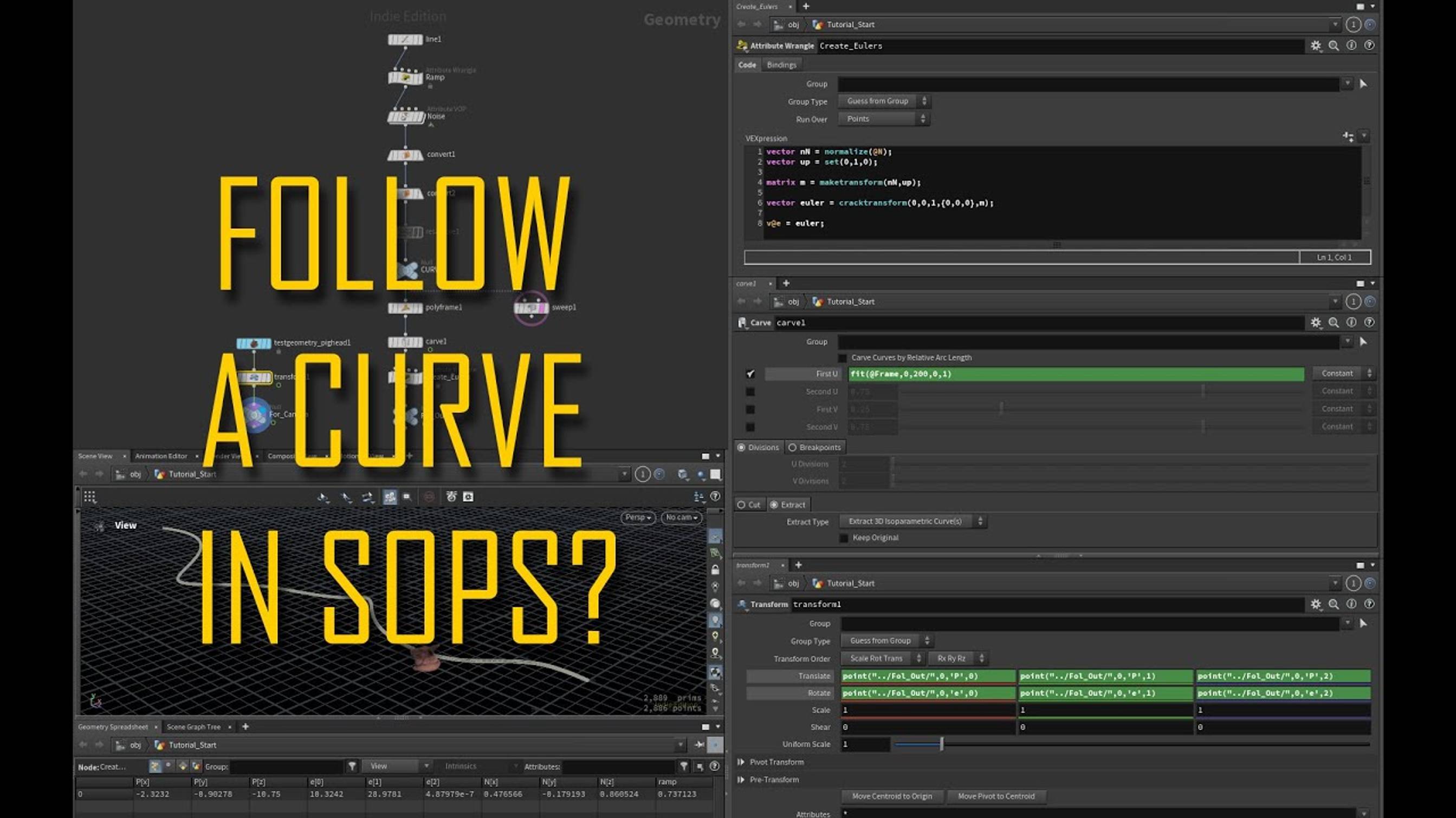 Follow a curve in SOPS Houdini Quick Tip
Путь по кривой в SOPS Houdini Быстрый совет