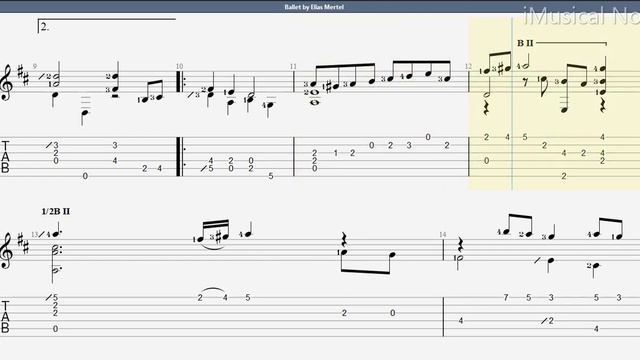 Guitar TAB - Elias Mertel : Ballet | Tutorial Sheet Lesson #iMn