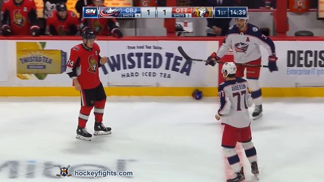 Josh Anderson vs Mark Borowiecki Dec 14, 2019