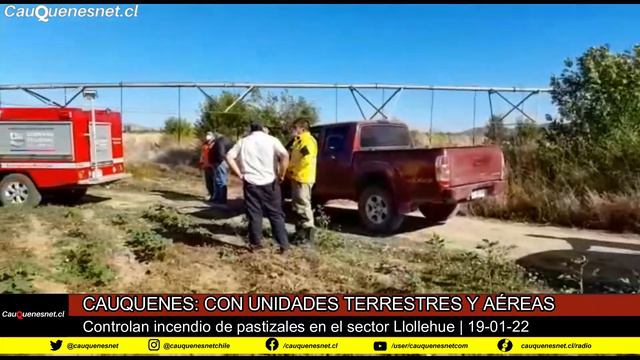 #Cauquenes: Incendio pastizales en sector Llollehue 19-01-22