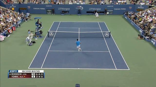 Andy Roddick Vs Bernard Tomic -  US Open 2012  R2 (HD)