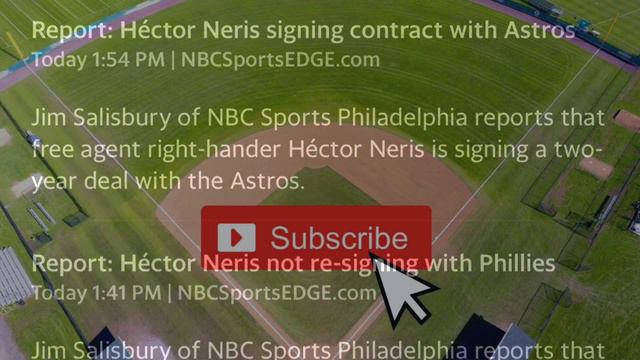 Houston Astros Sign Hector Neris Fantasy Baseball / MLB News