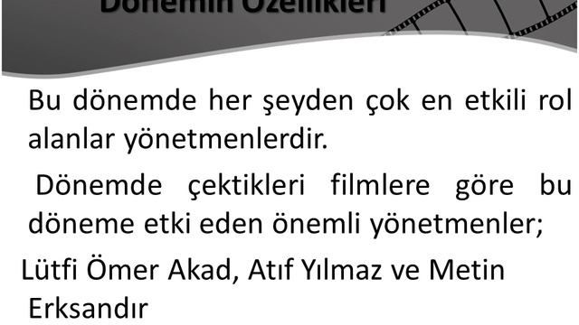 Türk Sinem Tarihi Ders Notu - metin erksan
