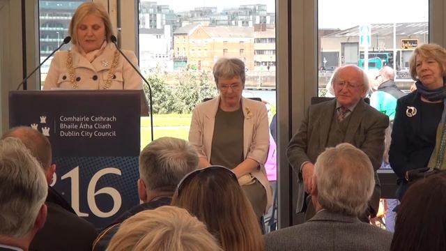 Irish President Michael D. Higgins Names Thomas Clarke Bridge, May 3, 2016