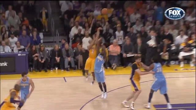 12 31 2011   Nuggets vs  Lakers   Derek Fisher Diving Hustle Play