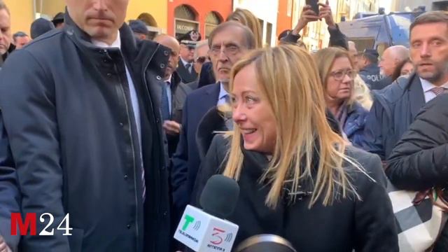 Giorgia Meloni a Varese per i funerali di Roberto Maroni