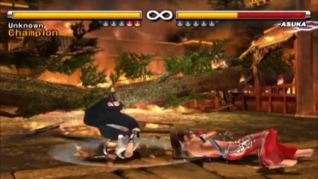 Tekken 5 Christie VS Asuka  Stage Burning Temple 5 rounds (remake)