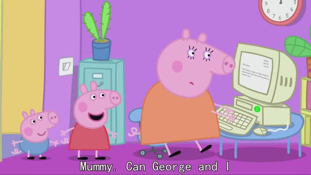 Peppa Pig S1 07 Mummy Pig at Work английский с субтитрами