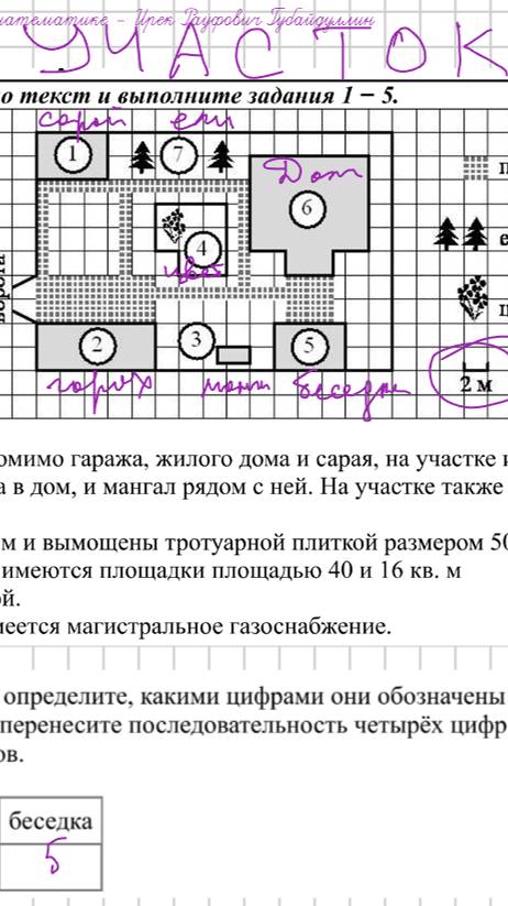 Вариант 5 (УЧАСТОК) - математика ОГЭ-2024-2025 учебный год-1 часть