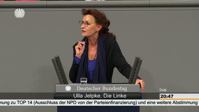 Ulla Jelpke: Ausschluss der NPD von der Parteienfinanzierung [Bundestag 26.04.2018]