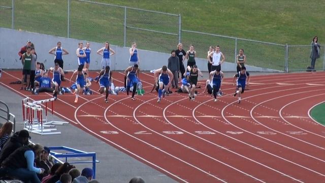 Boys 100M Dash on MG, Shorewood, @ Glacier Peak, Mar 28, 2013