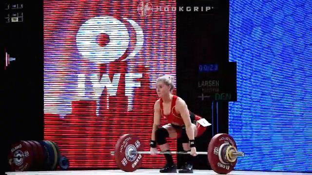 Kristina Larsen (58) - 85kg & 88kg Clean and Jerks @ 2015 Senior World Championships