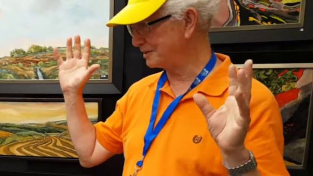 Leonard Nagler at the 57th Street Art Fair with Barbara Koenen