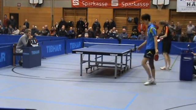 Tischtennis 2 Bundesliga TV Hilpoltstein vs SC Fuerstenfeldbruck 9A Flemming vs Fl  Schreiner Stati