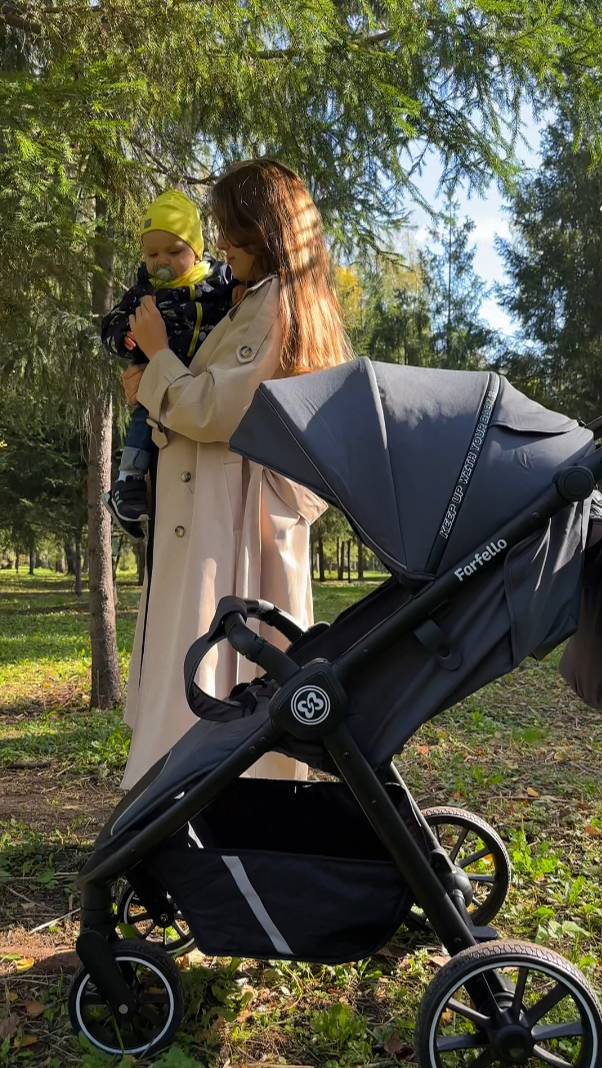 Уютная осень с коляской Farfello 🍂 Всесезонная прогулочная коляска Scarlet 🧡