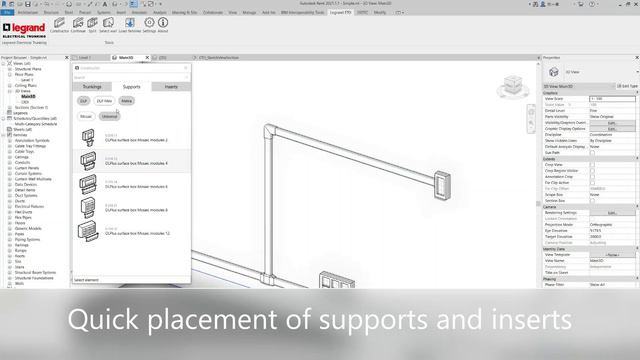 Electrical Trunking One - плагин от BIMGEN для проектирования кабельных каналов Legrand в Revit.