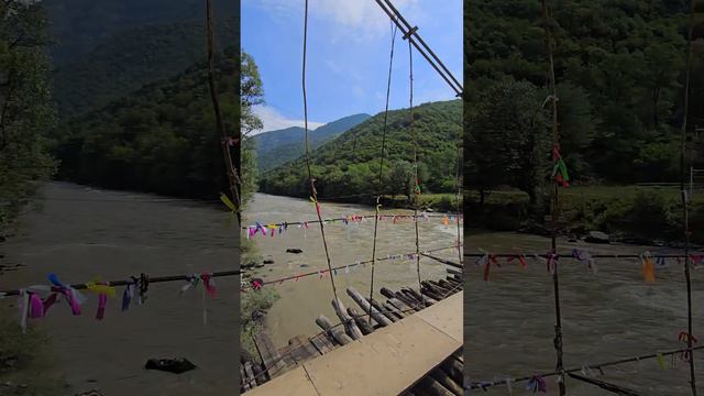 Абхазия, мост через горную реку. Abkhazia, a bridge over a mountain river. #абхазия #abkhazia