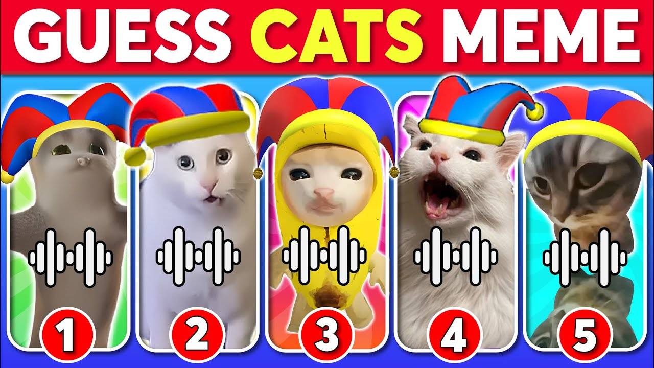 GUESS CATS MEME _ The Amazing Digital Circus, Chipi Chipi Chapa Chapa Cat, Happy Cat, Banana Cat