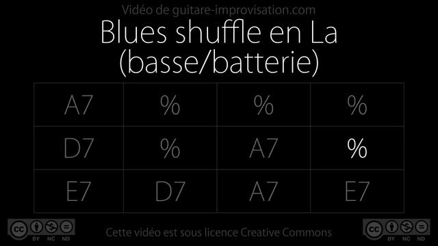 Blues shuffle in A (130 bpm) _ Backing track (bass_drums only)