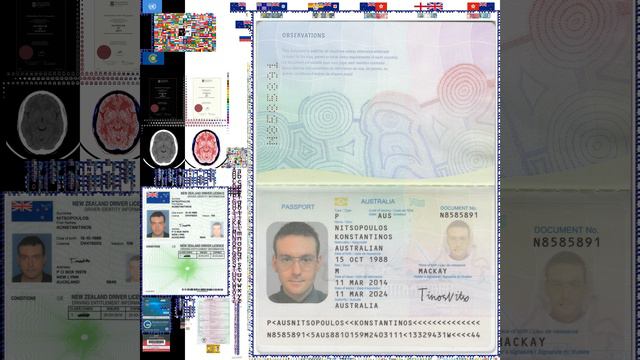 PASSPORT + CT scan + Flag art (BLUE STEEL) + Windows icons + AČE-20 alphabet (10s*20fps)