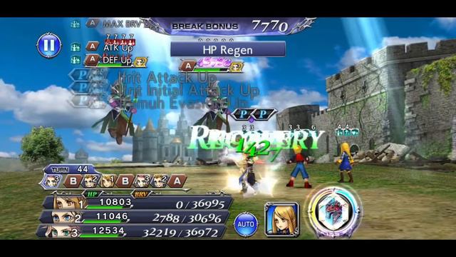 [DFFOO GL] Agrias LC CHAOS - Agrias (3/3), Zell (3/3), Faris (3/3), 570k Score