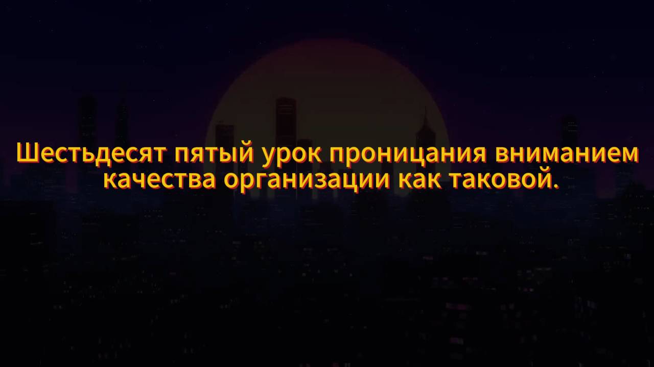 194. Шестьдесят пятый урок проницания вниманием качества организации как таковой.