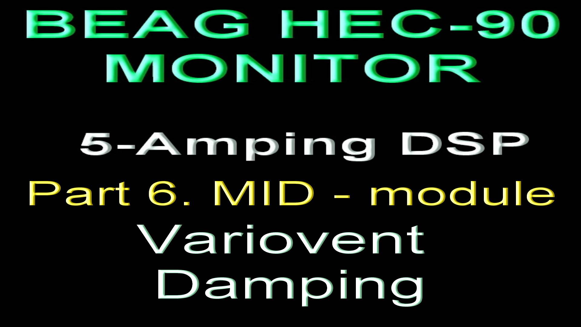 Beag HEC 90 New Life 5-Amping. Part 6. MID Variovent Damping.