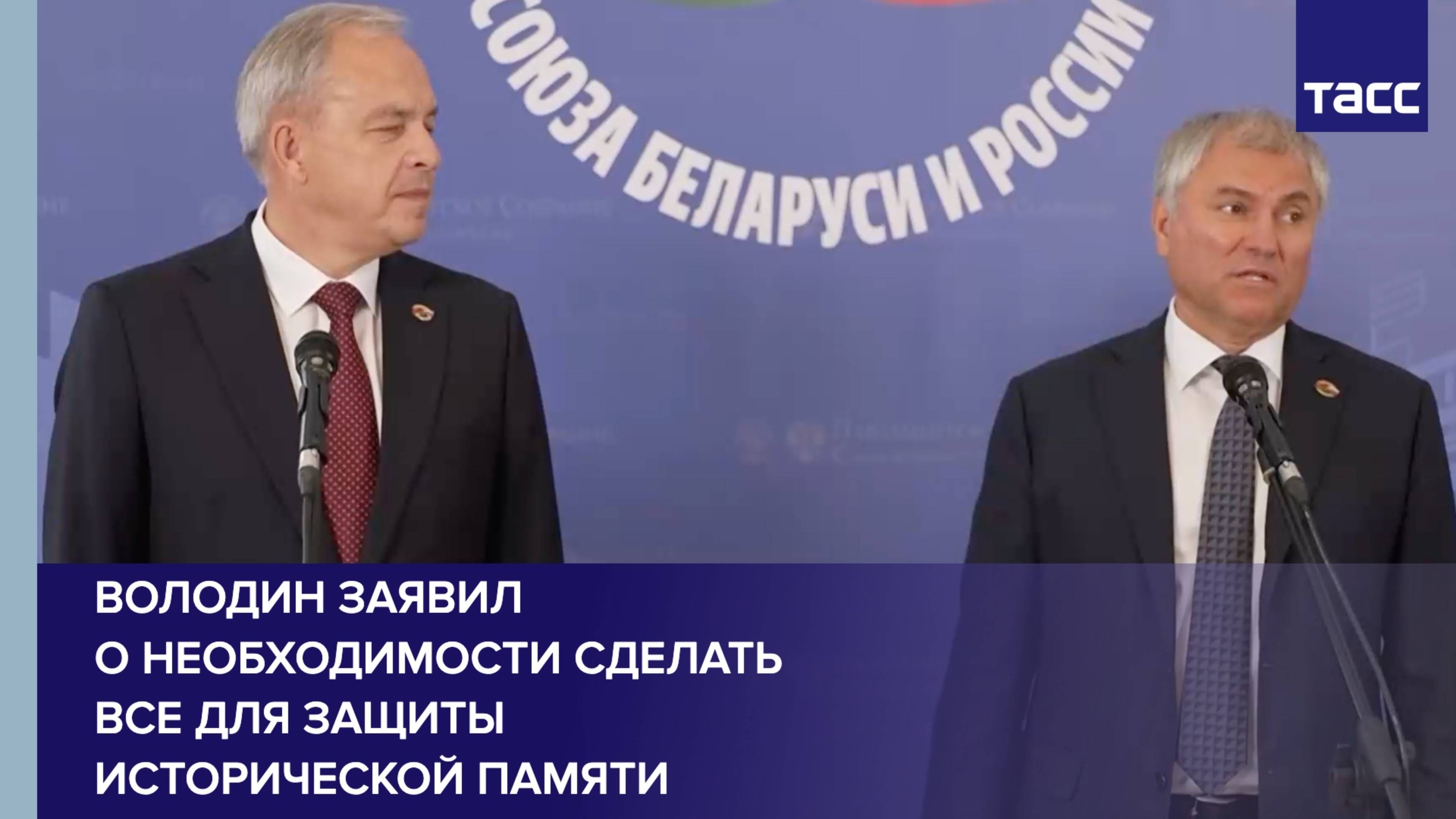 Володин заявил о необходимости сделать все для защиты исторической памяти