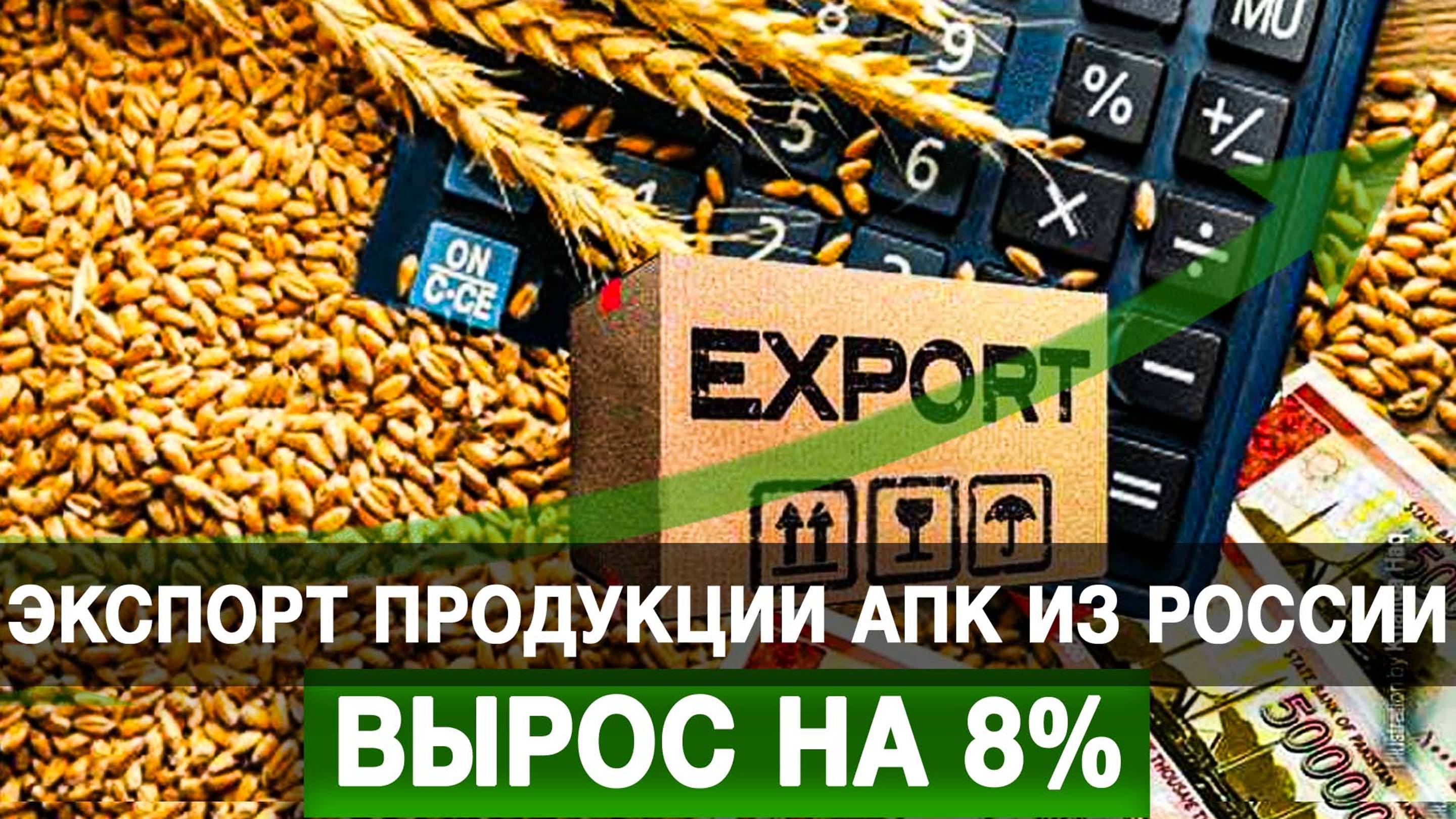 Экспорт продукции АПК из России вырос на 8%