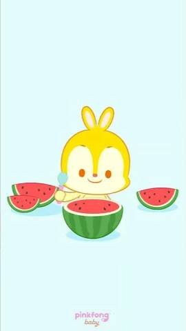 Pinkfong Baby Friends eating watermelon 🍉 #shorts #meokbang