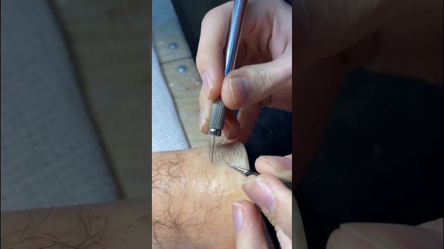 Вручную вживляем каждый волос в экспонат  We manually implant each hair into the exhibit