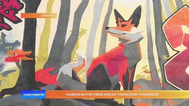 Набережную реки Инсар украсили граффити