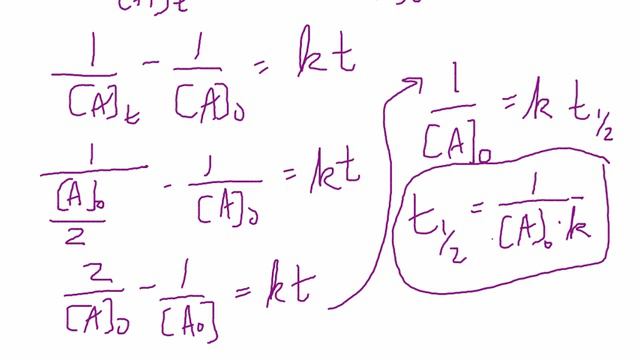 Vid 7 Half Life Calculations For Second And Zero Order Reactions