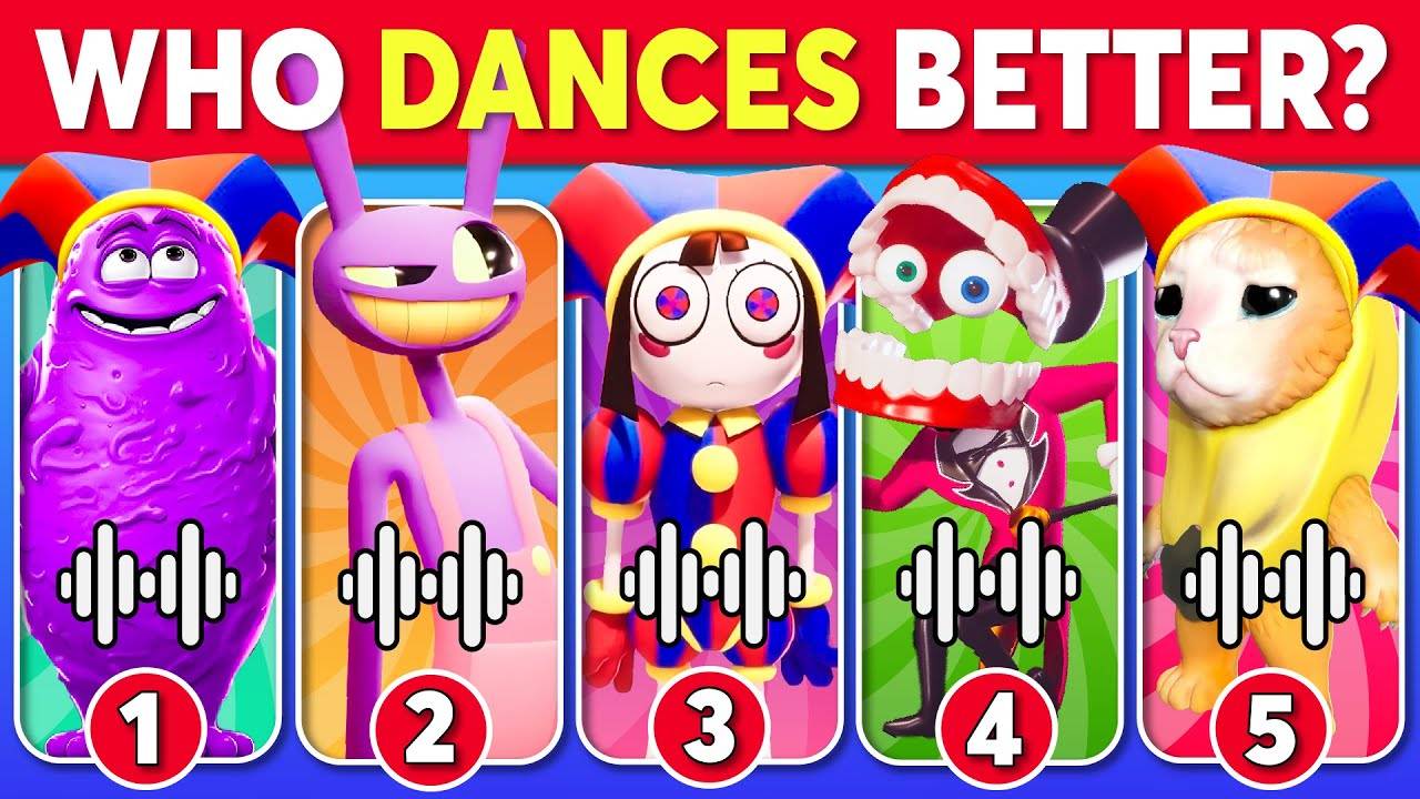 Who DANCES Better_ 💃🎶 The Amazing Digital Circus Edition 🎪 Pomni, Caine, Jax, Grimace Shake,...