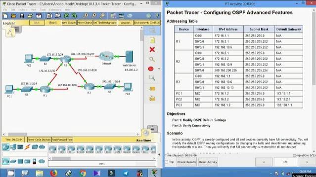 10.1.3.4 Packet Tracer - Configuring OSPF Advanced Features