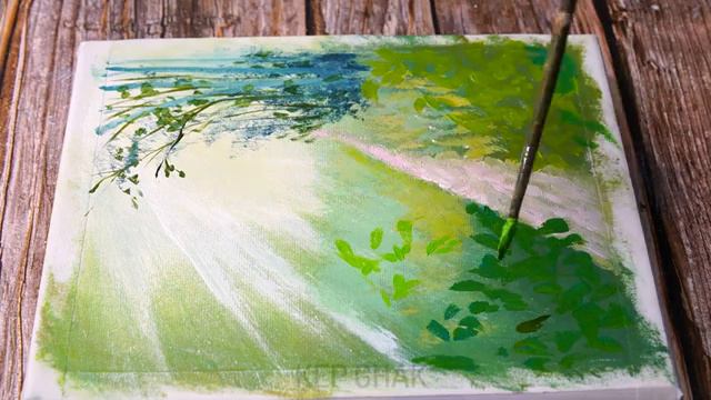 Painting Technique #49 _ The Flowers In The Sun _ Painting Tutorial