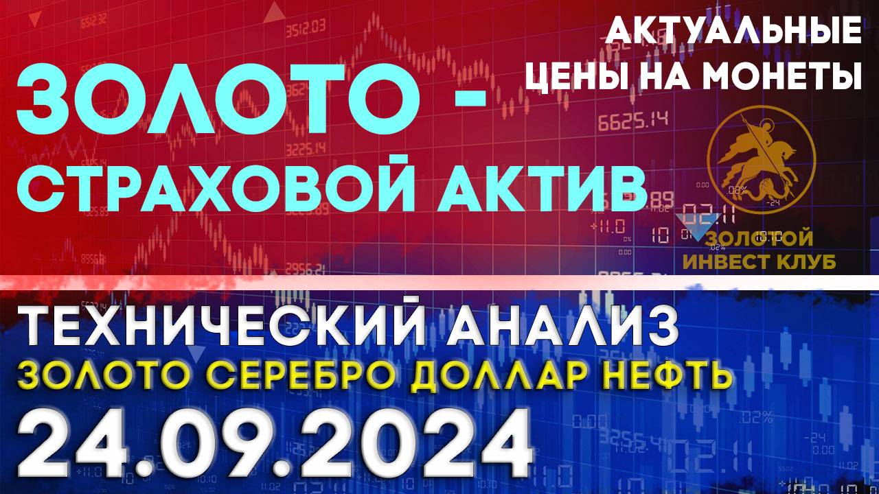 Золото - страховой актив. Анализ рынка золота, серебра, нефти, доллара 24.09.2024