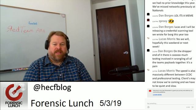 Forensic Lunch 5/3/19 CCDC AMA Live