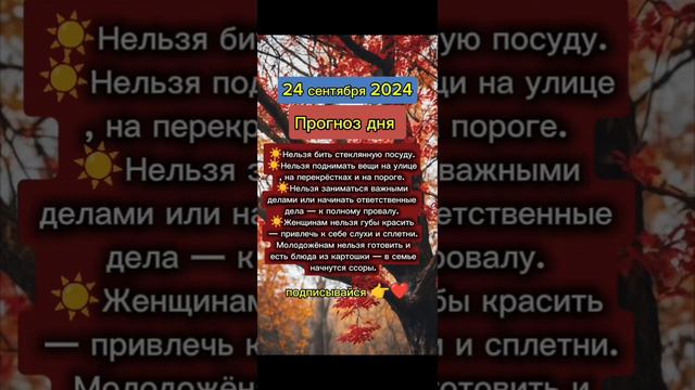 Прогноз дня на 24 сентября 2024