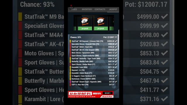 Betting over $70000 in csgo skins jackpot case simulator 2