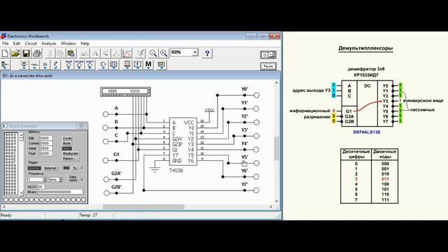 28. Видеоурок 3.28. Демультиплексоры. Часть 2